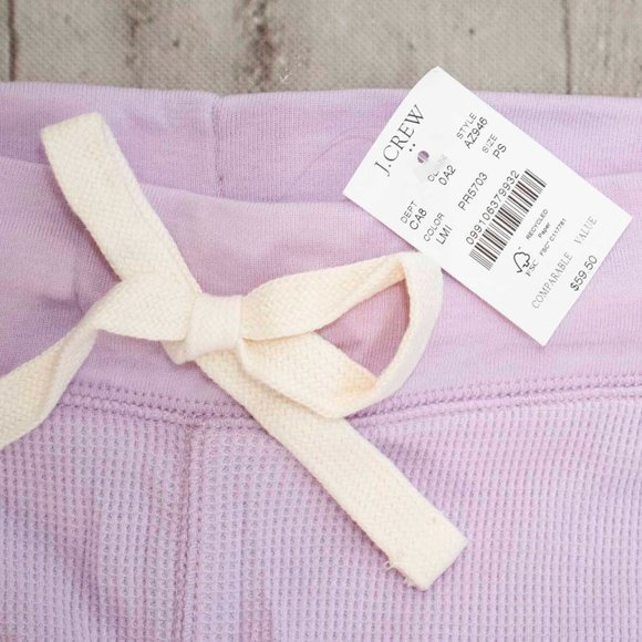 NWT J. Crew Waffle Jogger Pants in Lavender Mist size SP - Picture 4 of 5